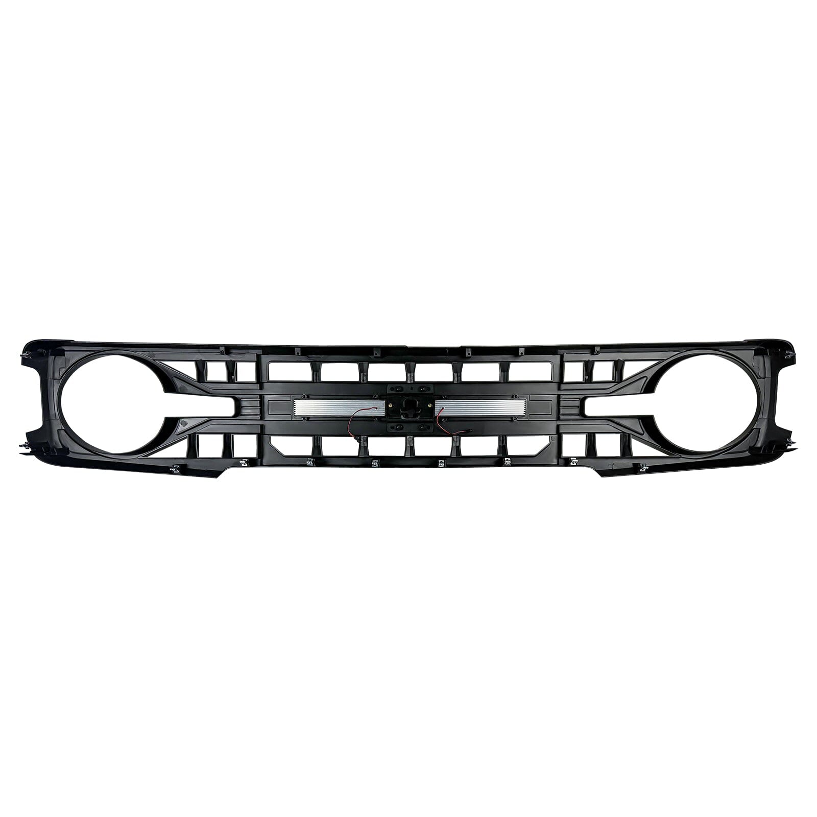 Armor Grille W/ Off-Road Lights & Camera Bracket - Matte Black For 21+ Ford Bronco | Amoffroad