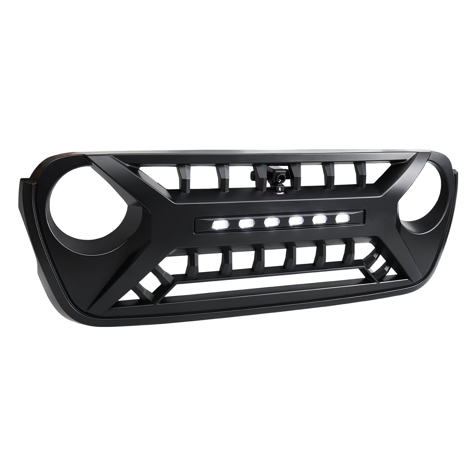 Armor Grille W/ Off-Road Lights - Matte Black For 18-23 Jeep Wrangler JL & Gladiator JT | Amoffroad