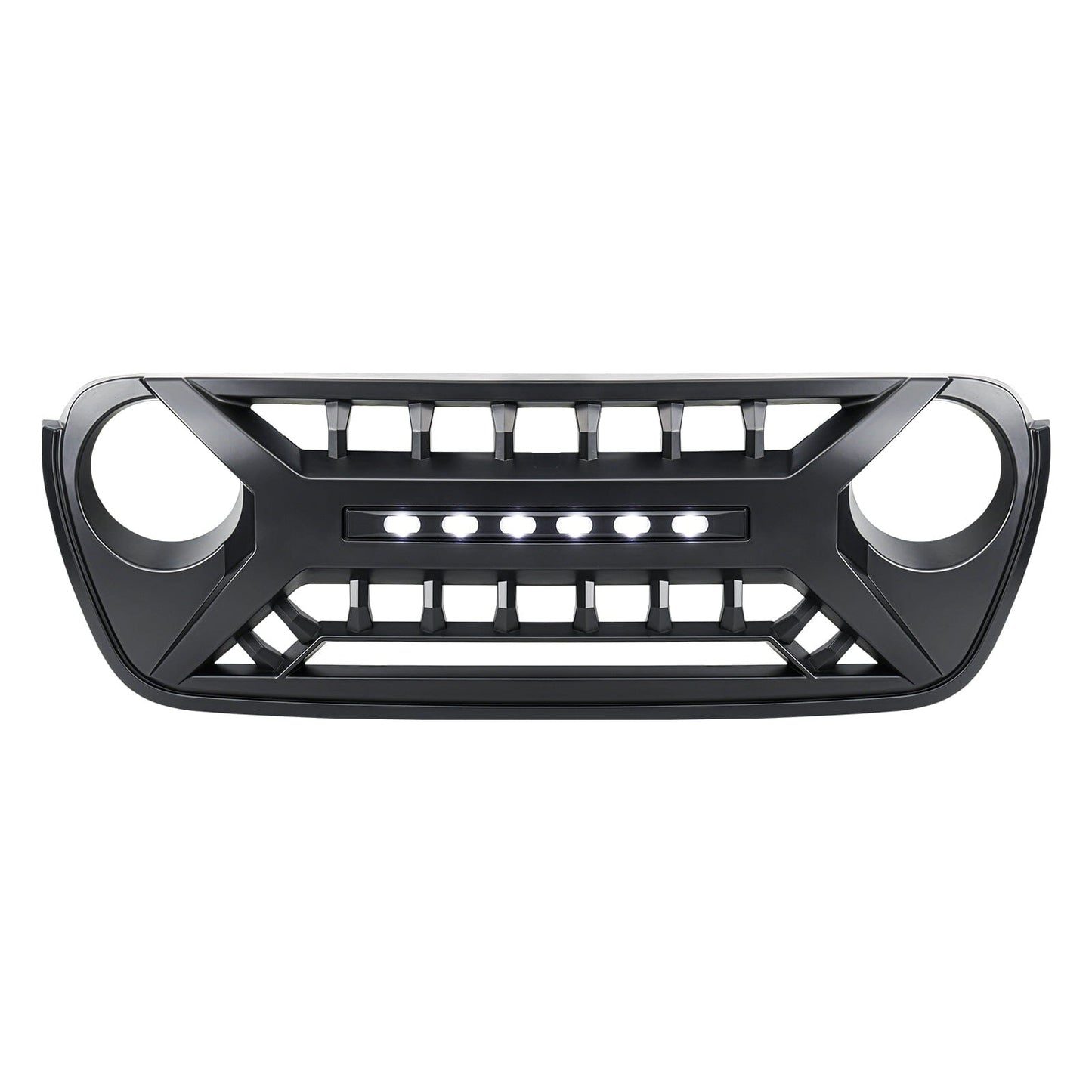 Armor Grille W/ Off-Road Lights - Matte Black For 18-23 Jeep Wrangler JL & Gladiator JT | Amoffroad