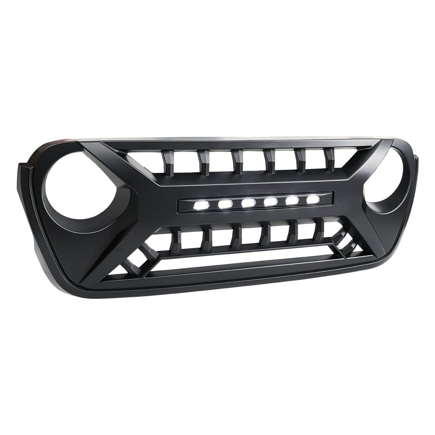 Armor Grille W/ Off-Road Lights - Matte Black For 18-23 Jeep Wrangler JL & Gladiator JT | Amoffroad