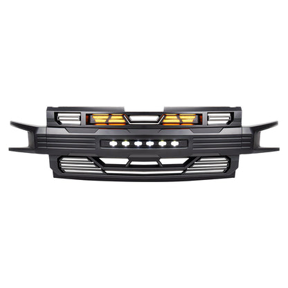 Armor Grille W/ Off-Road Lights - Matte Black For 2019-2021 Chevy Silverado 1500 | Amoffroad