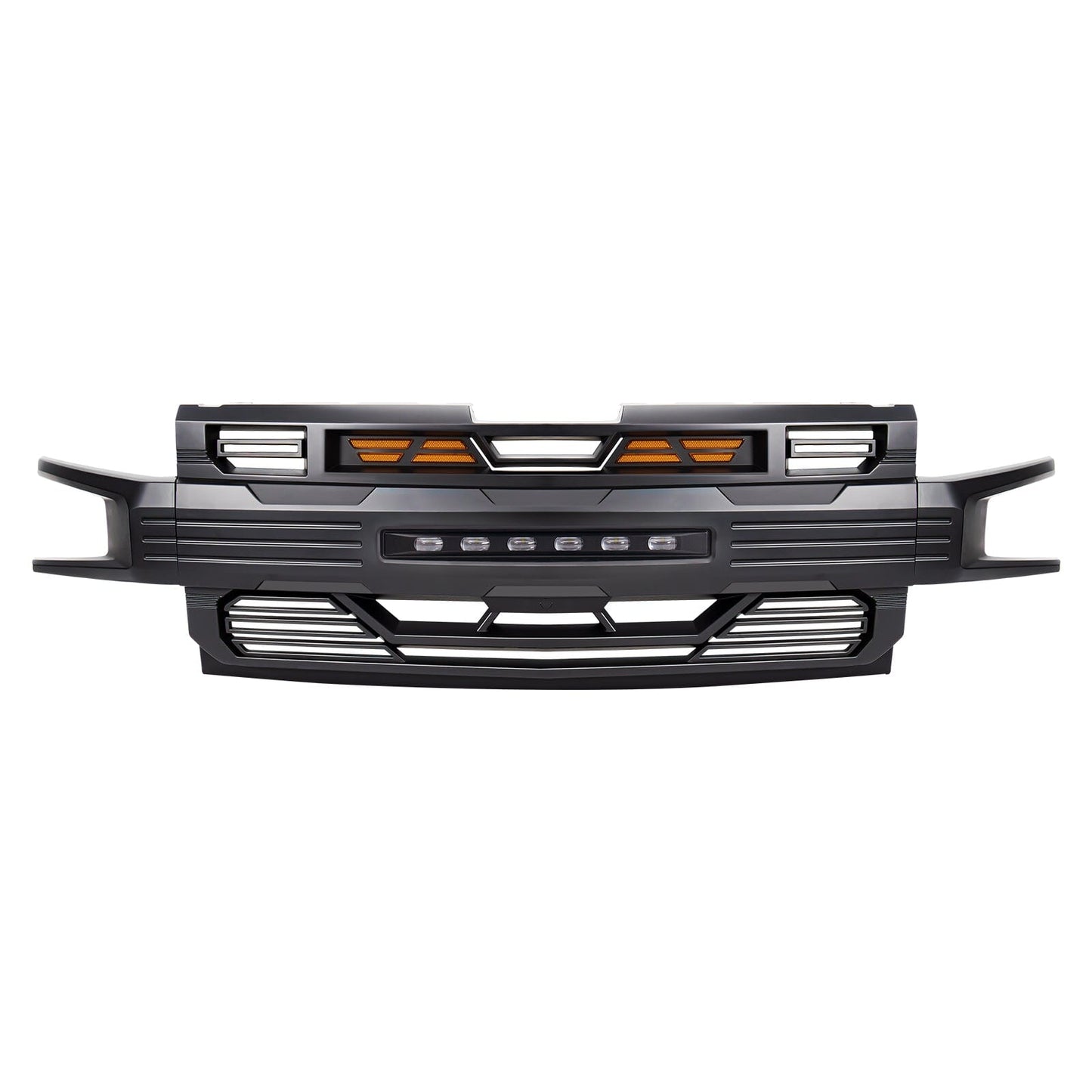 Armor Grille W/ Off-Road Lights - Matte Black For 2019-2021 Chevy Silverado 1500 | Amoffroad