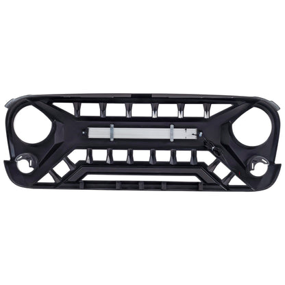 Armor Grille W/ Off-Road Lights - White & Black For 07-18 Jeep Wrangler JK | Amoffroad