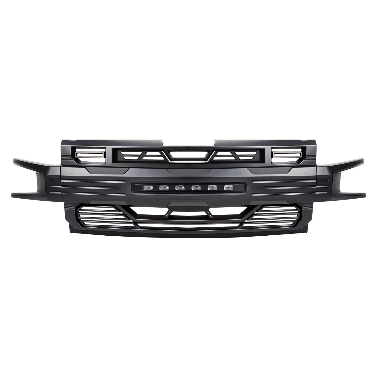 Armor Grille W/ Off-Road & No Amber Lights- Matte Black For 2019-2021 Chevy Silverado 1500| Amoffroad