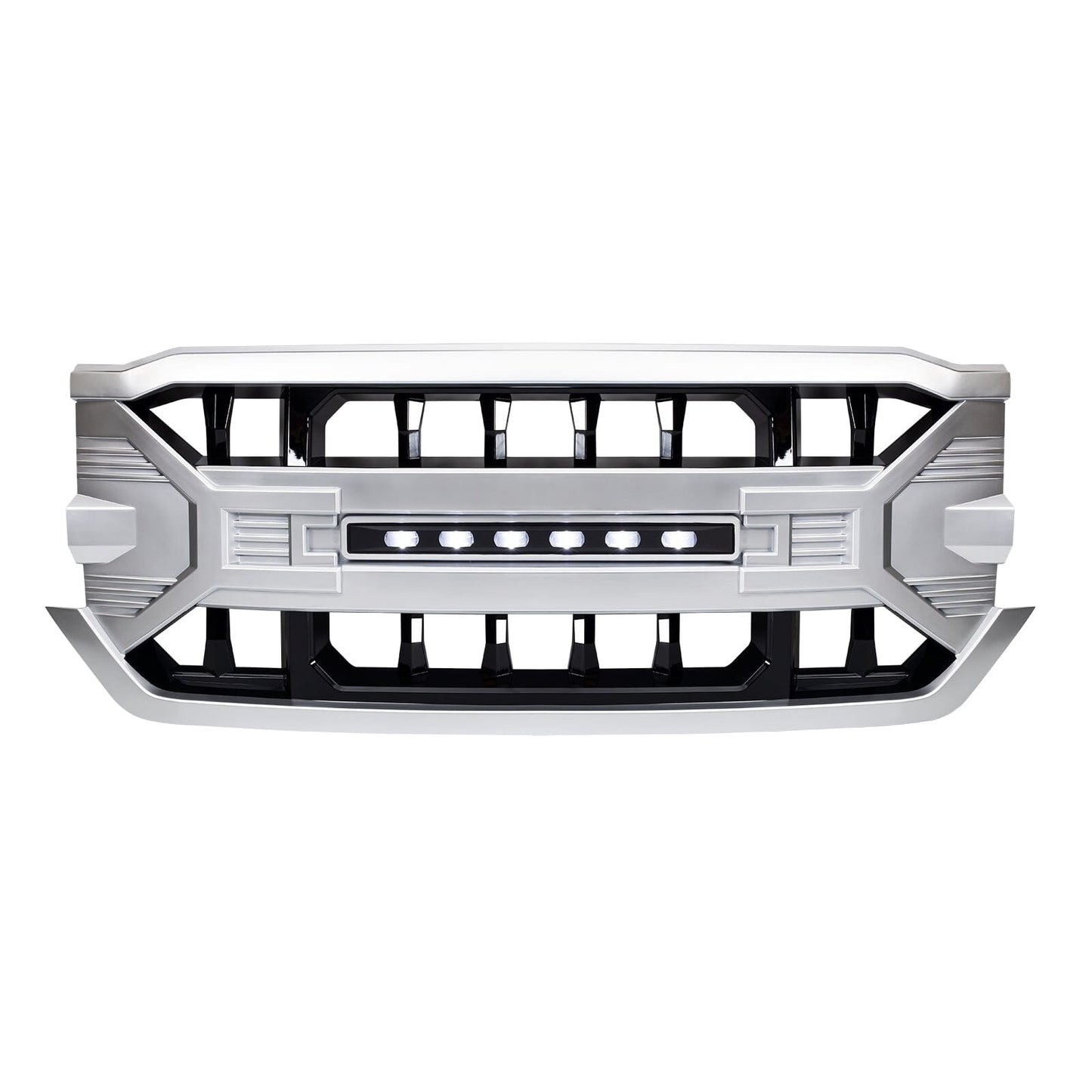 Armor Grille W/OFF-ROAD Lights - Chrome For 16-19 Silverado 1500| Amoffroad