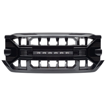 Armor Grille W/Off-Road Lights - Glossy Black for 16-19 Silverado 1500| Amoffroad