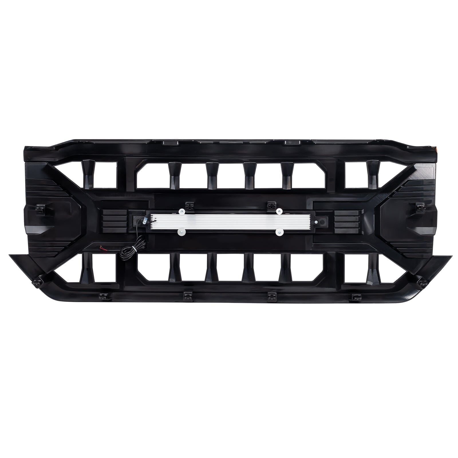 Armor Grille W/Off-Road Lights - Glossy Black for 16-19 Silverado 1500| Amoffroad