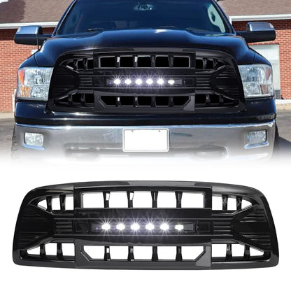 Matte Black Front Bumper Grill Grille Fit Dodge Ram 1500 2009-2012 w/ LED Light Matte Black Front Bumper Grill Grille Fit Dodge Ram 1500 2009-2012 w/ LED Light