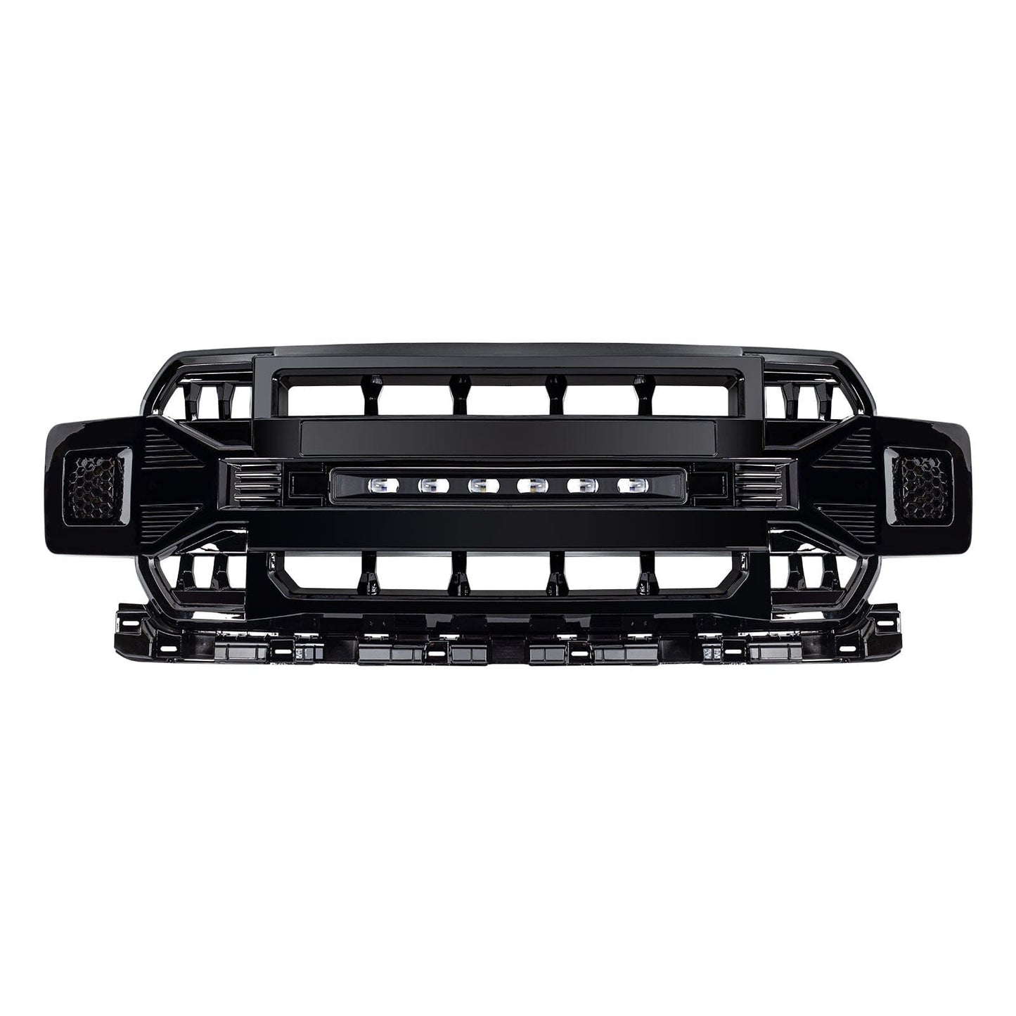 Armor Grille W/Off-Road Lights -Glossy Black For 2018-2020 Ford F150| Amoffroad