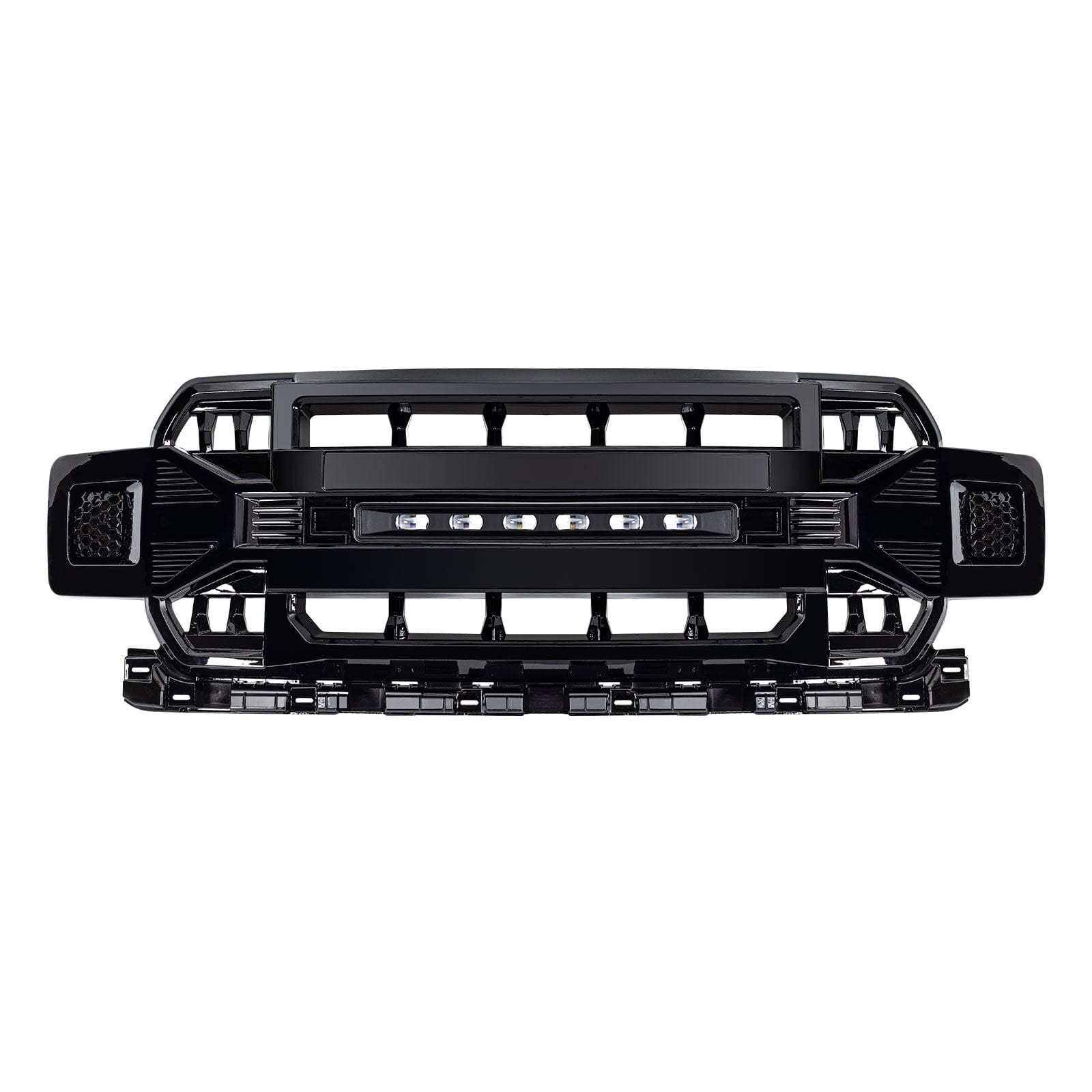 Armor Grille W/Off-Road Lights -Glossy Black For 2018-2020 Ford F150| Amoffroad