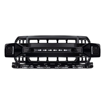 Armor Grille W/Off-Road Lights -Glossy Black For 2018-2020 Ford F150| Amoffroad