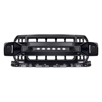 Armor Grille W/Off-Road Lights -Glossy Black For 2018-2020 Ford F150| Amoffroad