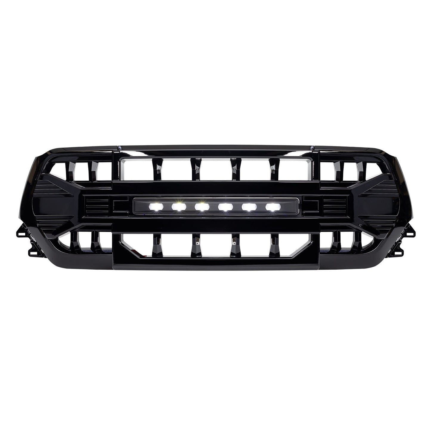 Armor Grille W/Off-Road Lights-Glossy Black For 2019-2024 Dodge Ram 1500 | Amoffroad