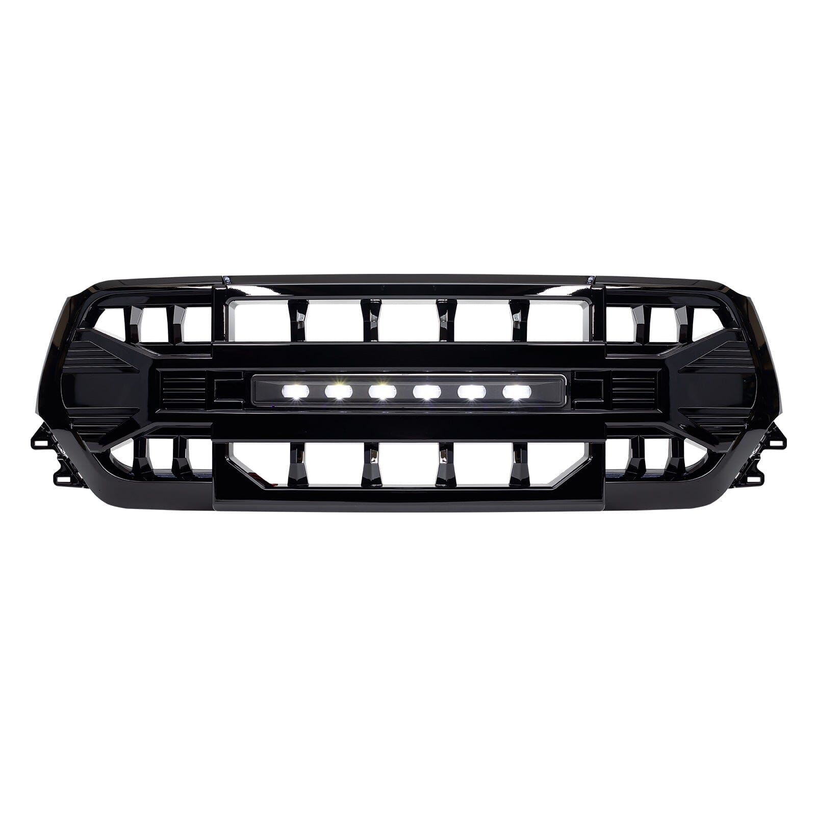 Armor Grille W/Off-Road Lights-Glossy Black For 2019-2024 Dodge Ram 1500 | Amoffroad