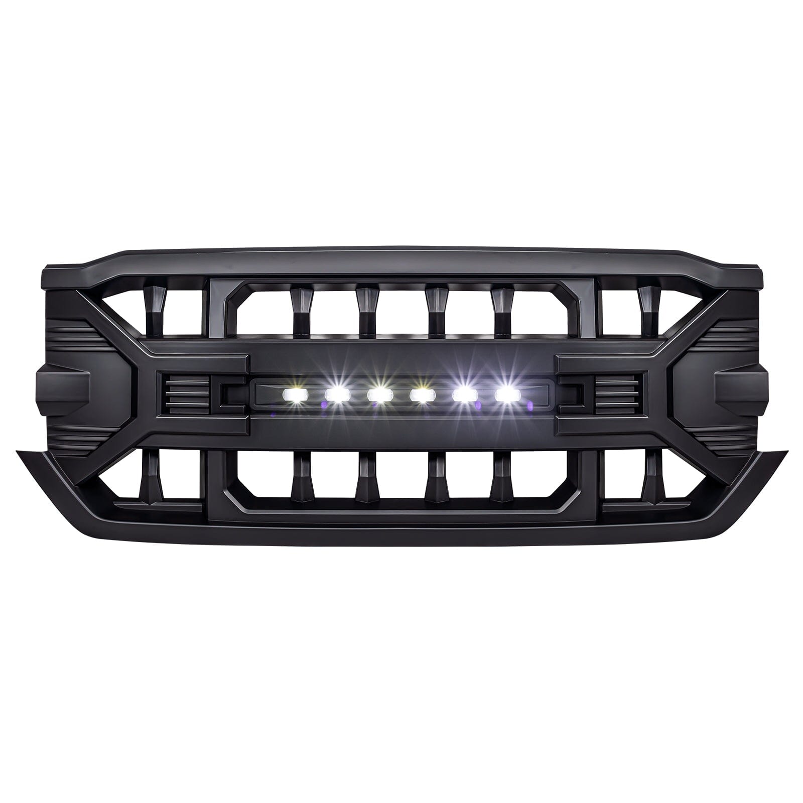 Armor Grille W/OFF-ROAD Lights-Matte Black For 16-18 Silverado 1500 | Amoffroad