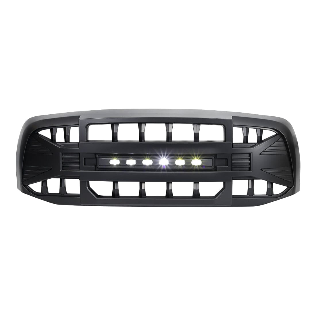 Armor Grille W/Off-Road Lights-Matte Black For 2006-2008 Dodge Ram 1500|Amoffroad