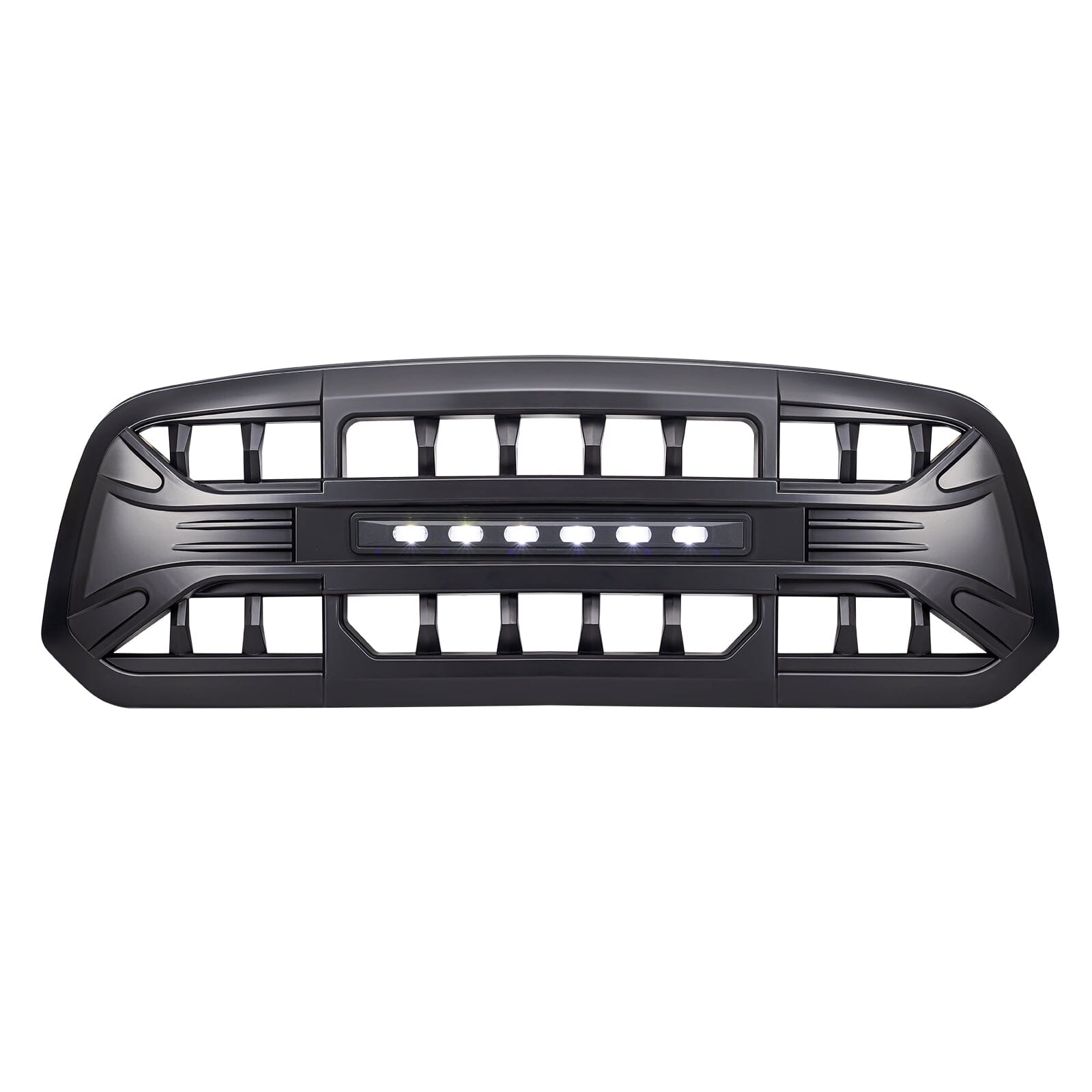 ARMOR Grille W/Off-Road Lights-Matte Black For 2013-2018 Dodge Ram 1500 |Amoffroad