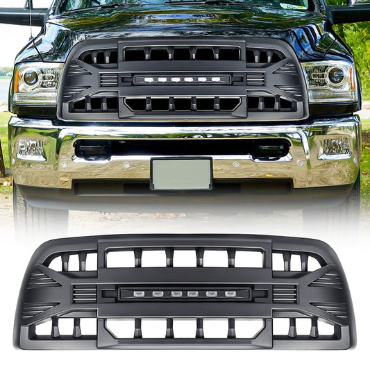 Armor Grille W/Off-Road Lights-Matte Black For 2013-2018 Dodge Ram 2500| Amoffroad