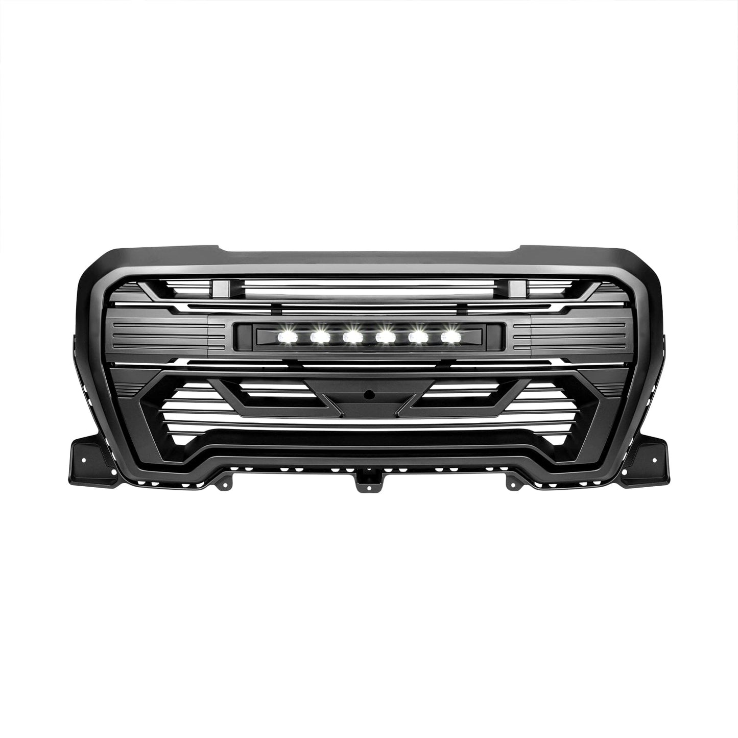 Armor Grille W/Off-Road Lights - Matte Black For 2019-2021 GMC Sierra 1500 | Amoffroad