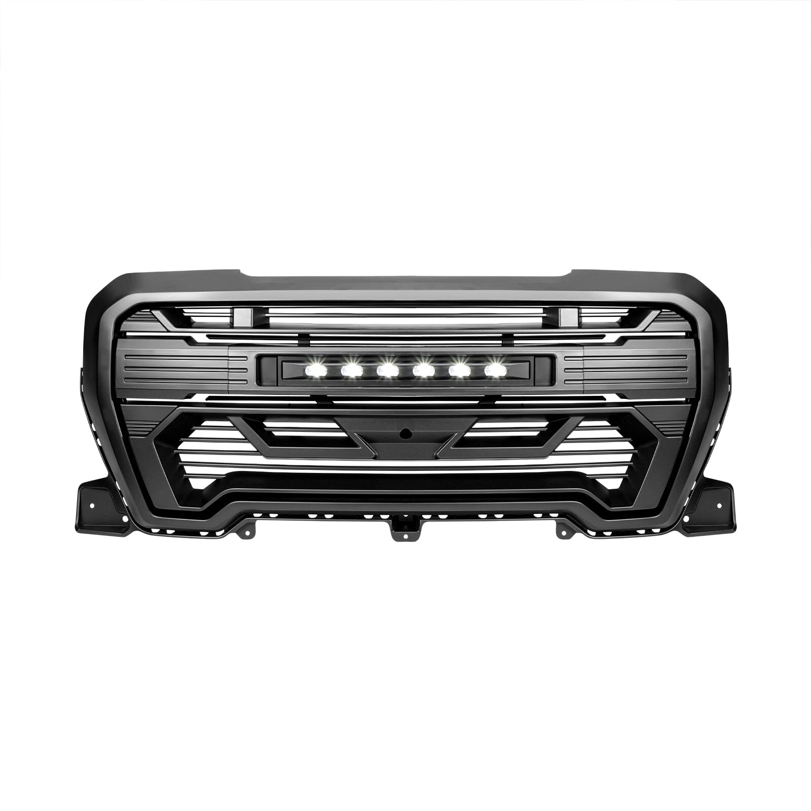 Armor Grille W/Off-Road Lights - Matte Black For 2019-2021 GMC Sierra 1500 | Amoffroad