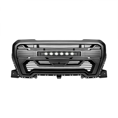 Armor Grille W/Off-Road Lights - Matte Black For 2019-2021 GMC Sierra 1500 | Amoffroad