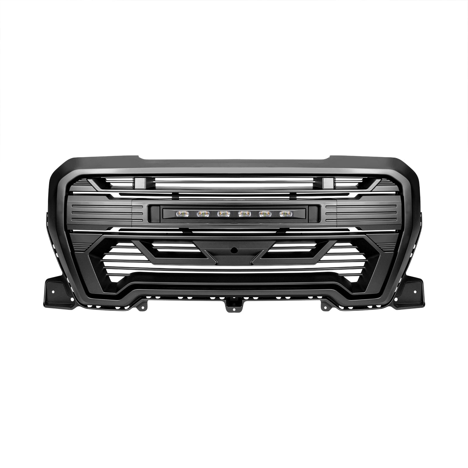 Armor Grille W/Off-Road Lights - Matte Black For 2019-2021 GMC Sierra 1500 | Amoffroad