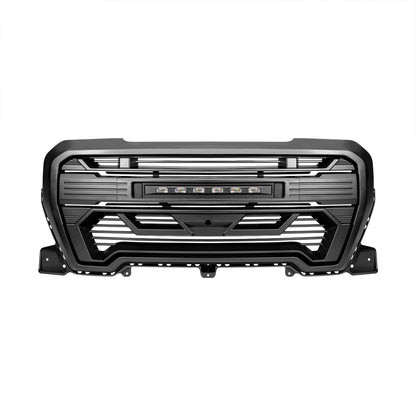 Armor Grille W/Off-Road Lights - Matte Black For 2019-2021 GMC Sierra 1500 | Amoffroad