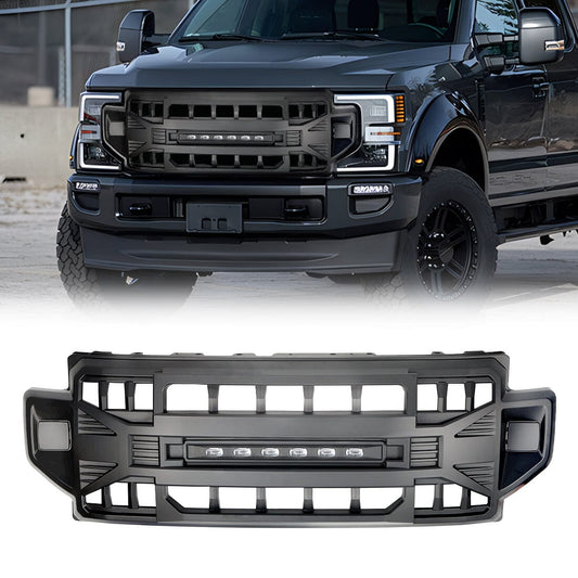 Armor Grille W/Off-Road Lights - Matte Black For 2020-2022 Ford F250/350| Amoffroad