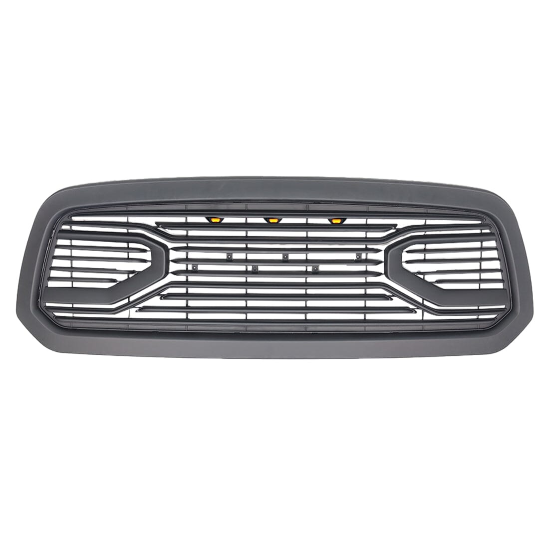 Big Horn Style Front Grille W/Amber-Matte Black For 2013-2018 Dodge Ram 1500 | American Modified