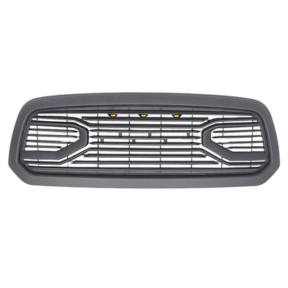 Big Horn Style Front Grille W/Amber-Matte Black For 2013-2018 Dodge Ram 1500 | American Modified
