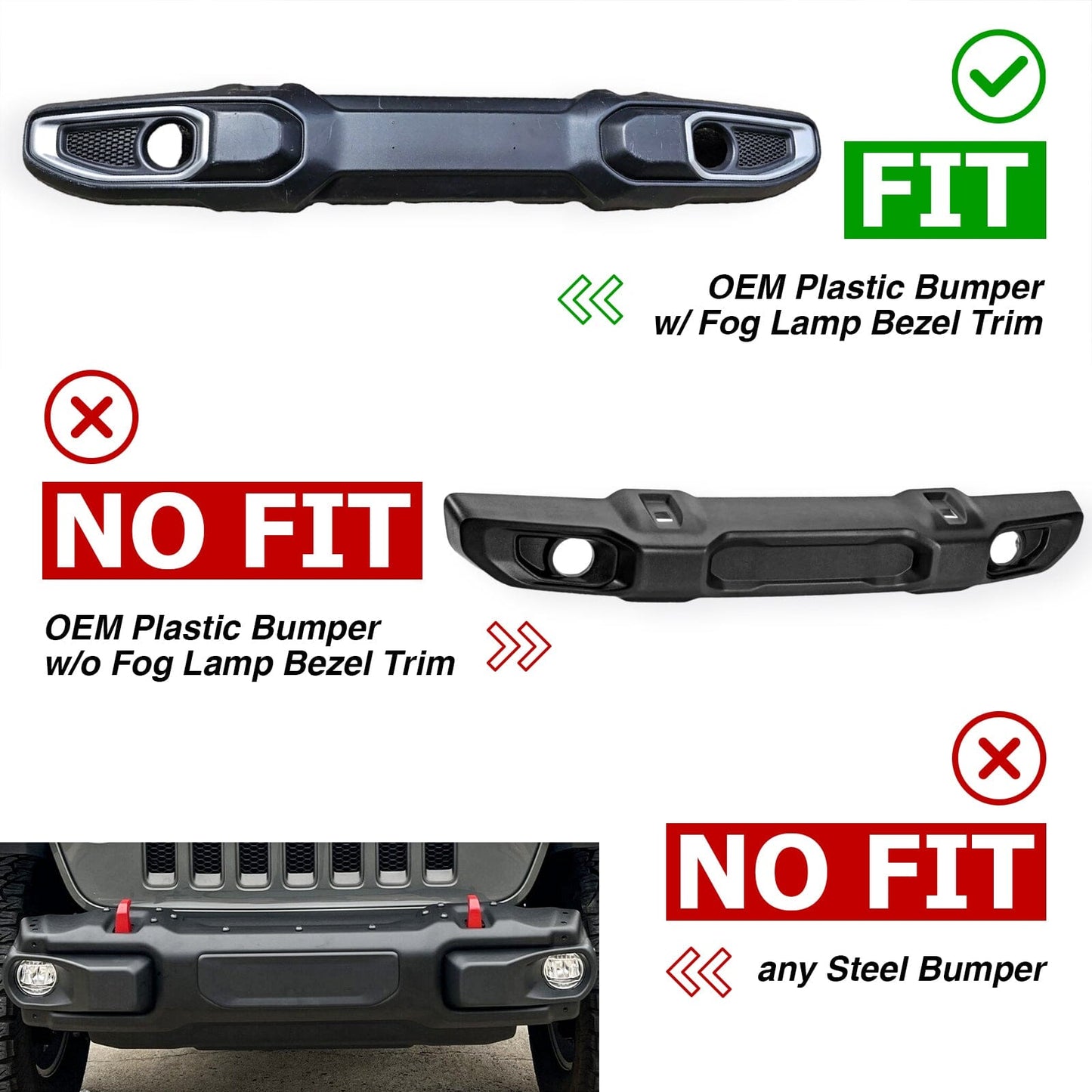 Bumper Cover DRL Lights w/ Turn Signal For  18-23 Jeep Wrangler JL & Gladiator JT | Amoffroad