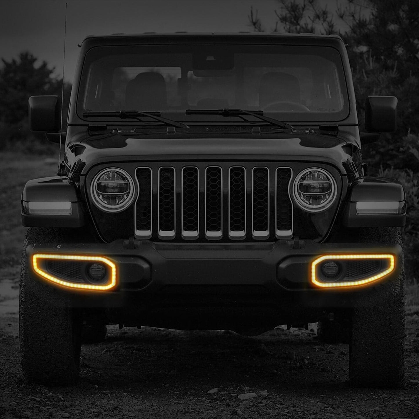 Bumper Cover DRL Lights w/ Turn Signal For 18+ Jeep Wrangler JL & Gladiator JT | Amoffroad