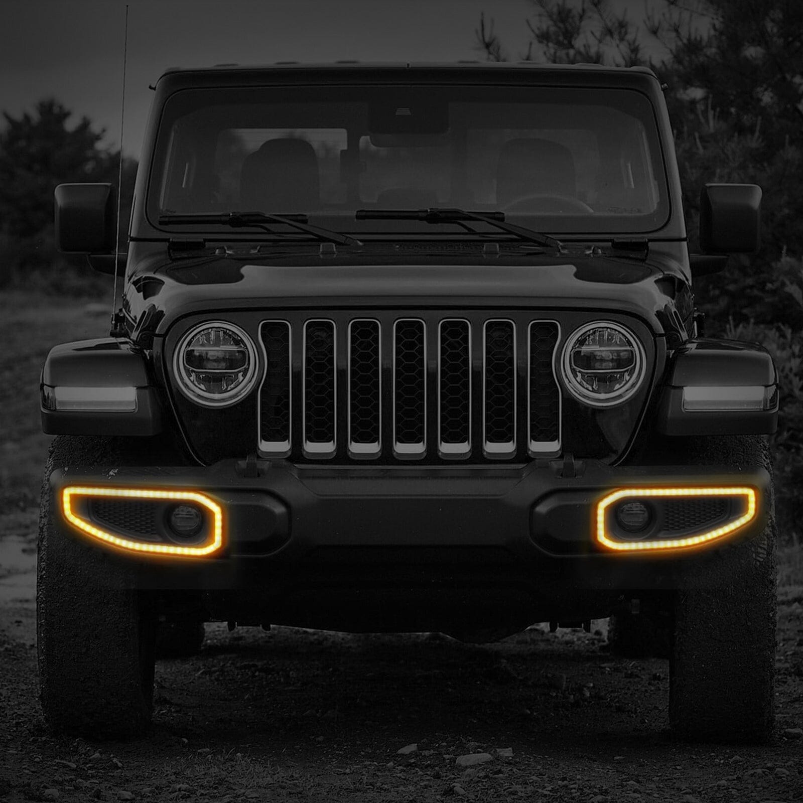 Bumper Cover DRL Lights w/ Turn Signal For 18+ Jeep Wrangler JL & Gladiator JT | Amoffroad