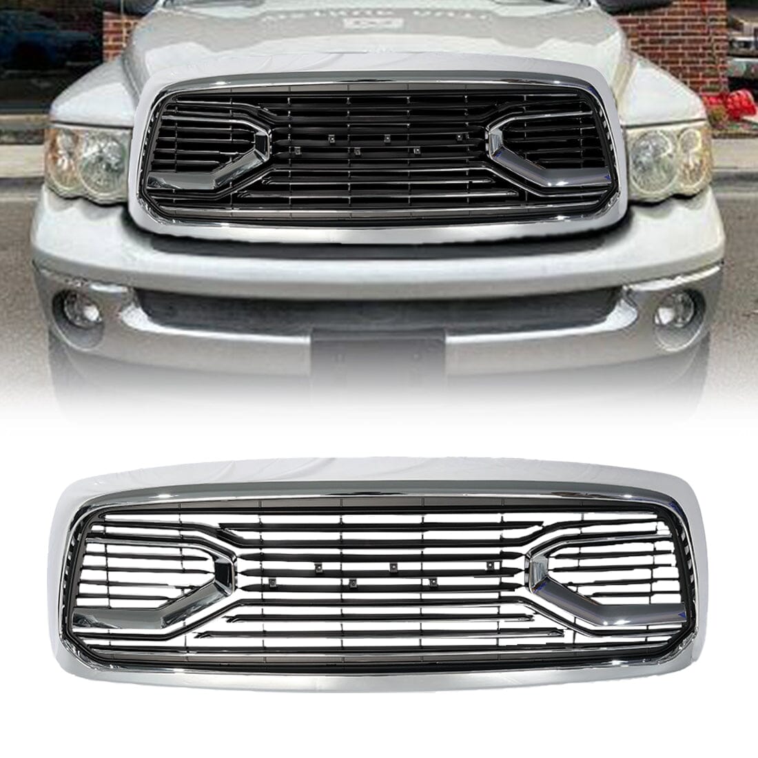 2013 2018 Dodge Ram 1500 Chrome Big Horn Style Front Grille Am Off Road