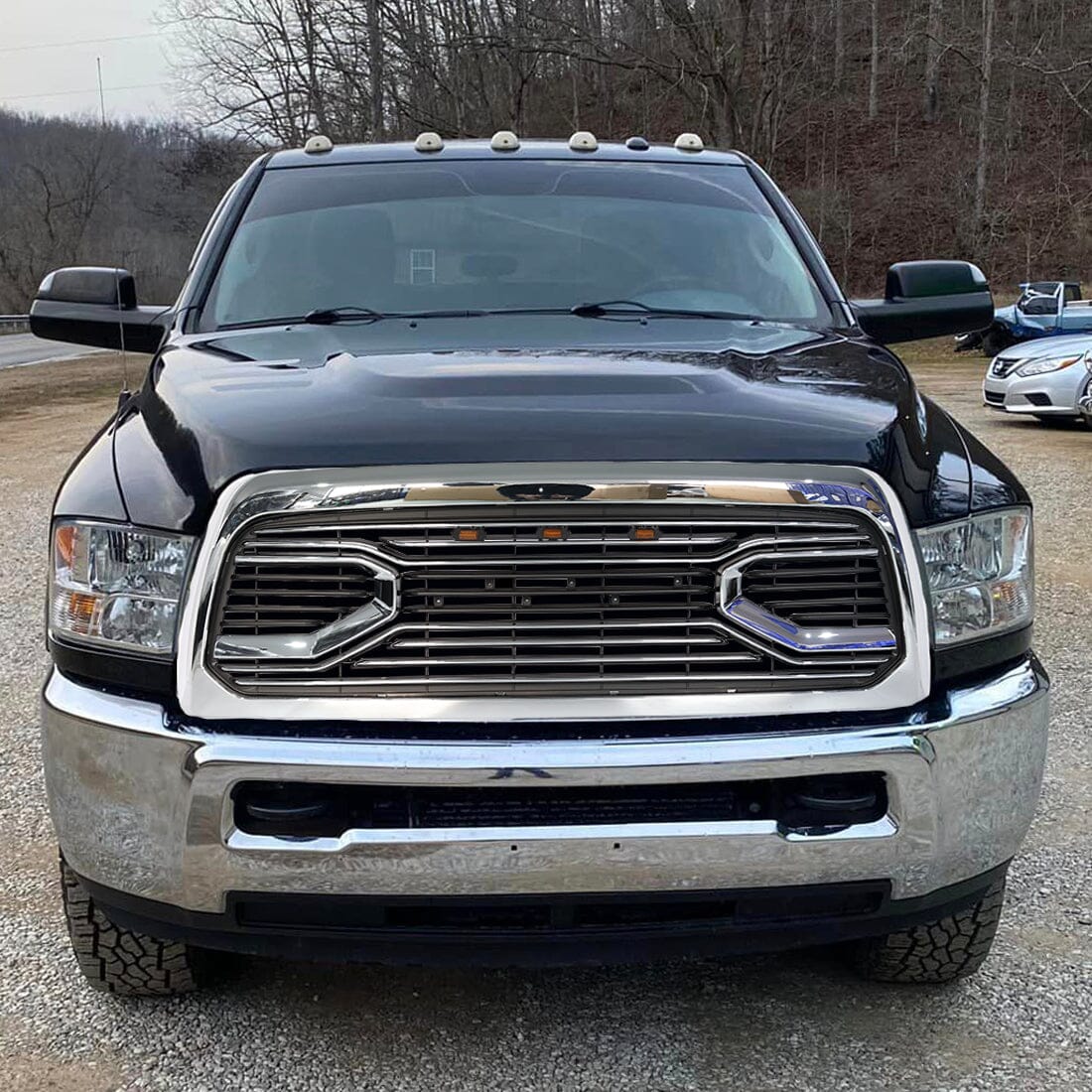 Chrome Big Horn Style Front Grille W/Amber for 2010-2019 Dodge Ram 2500| Amoffroad