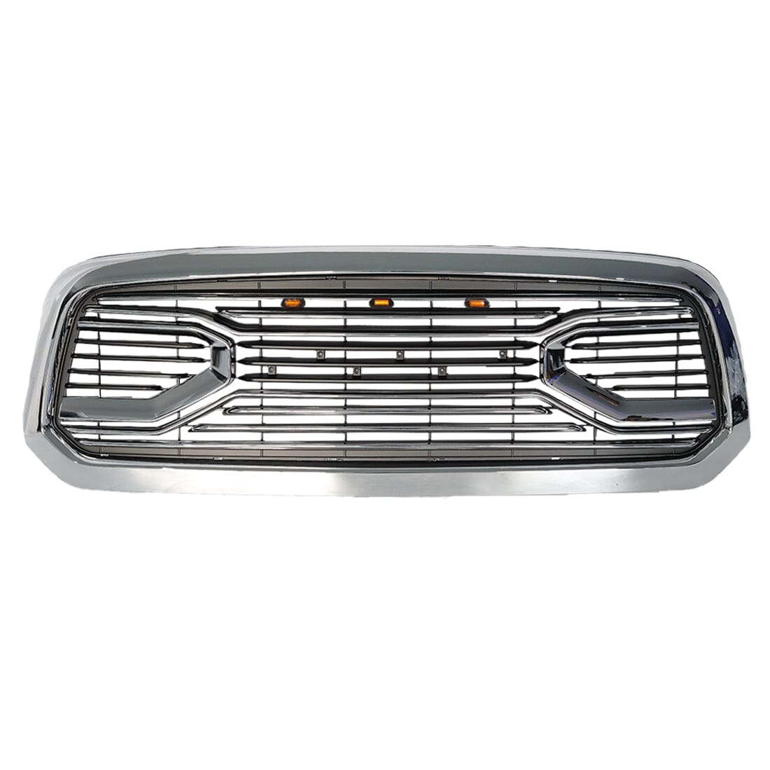 Chrome Big Horn Style Front Grille W/Amber For 2013-2018 Dodge Ram 1500| Amoffroad