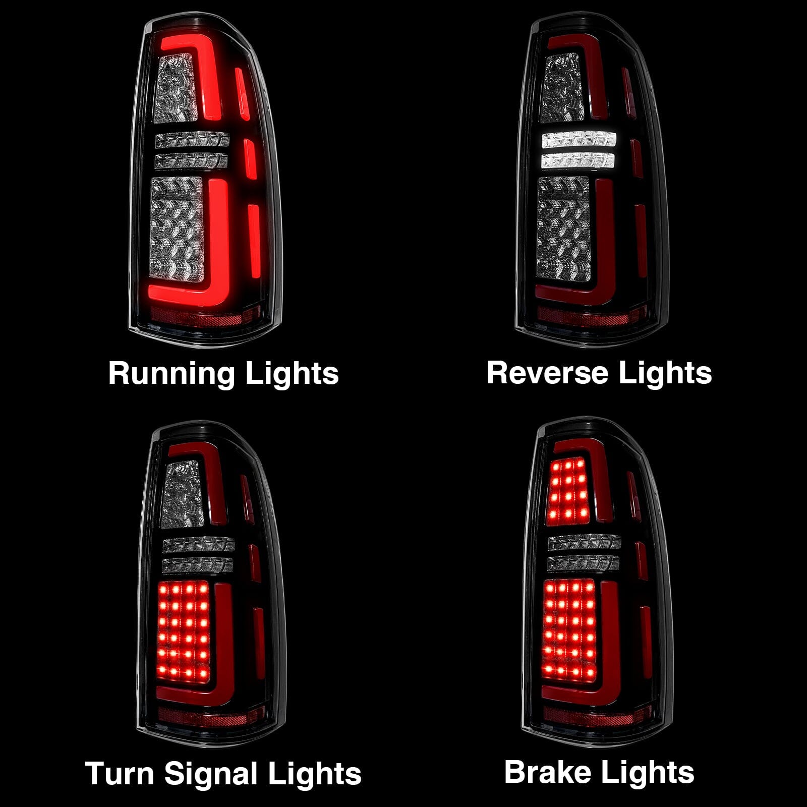 Chrome LED Tail Lights-Clear Lens for 99-06 Chevy Silverado & 99- 02 GMC Sierra 1500 2500 3500(DOT Approved) | Amoffroad