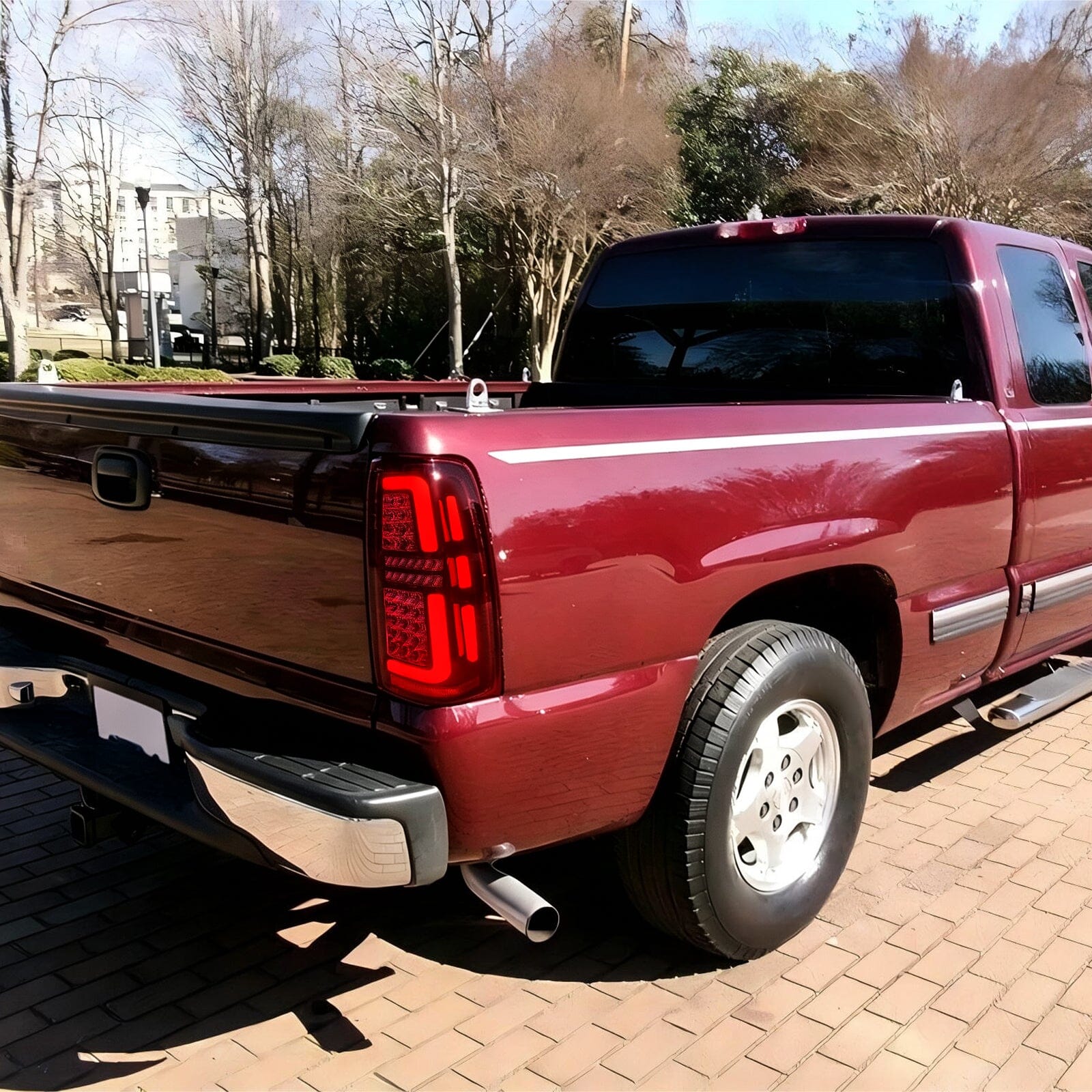 Chrome LED Tail Lights-Clear Lens for 99-06 Chevy Silverado & 99- 02 GMC Sierra 1500 2500 3500(DOT Approved) | Amoffroad