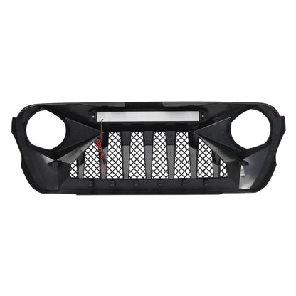 Demon Grille W/ Led Off-Road Lights-Glossy Black For 18-23 Jeep Wrangler Jl & Gladiator Jt W/O Trailcam |Amoffroad