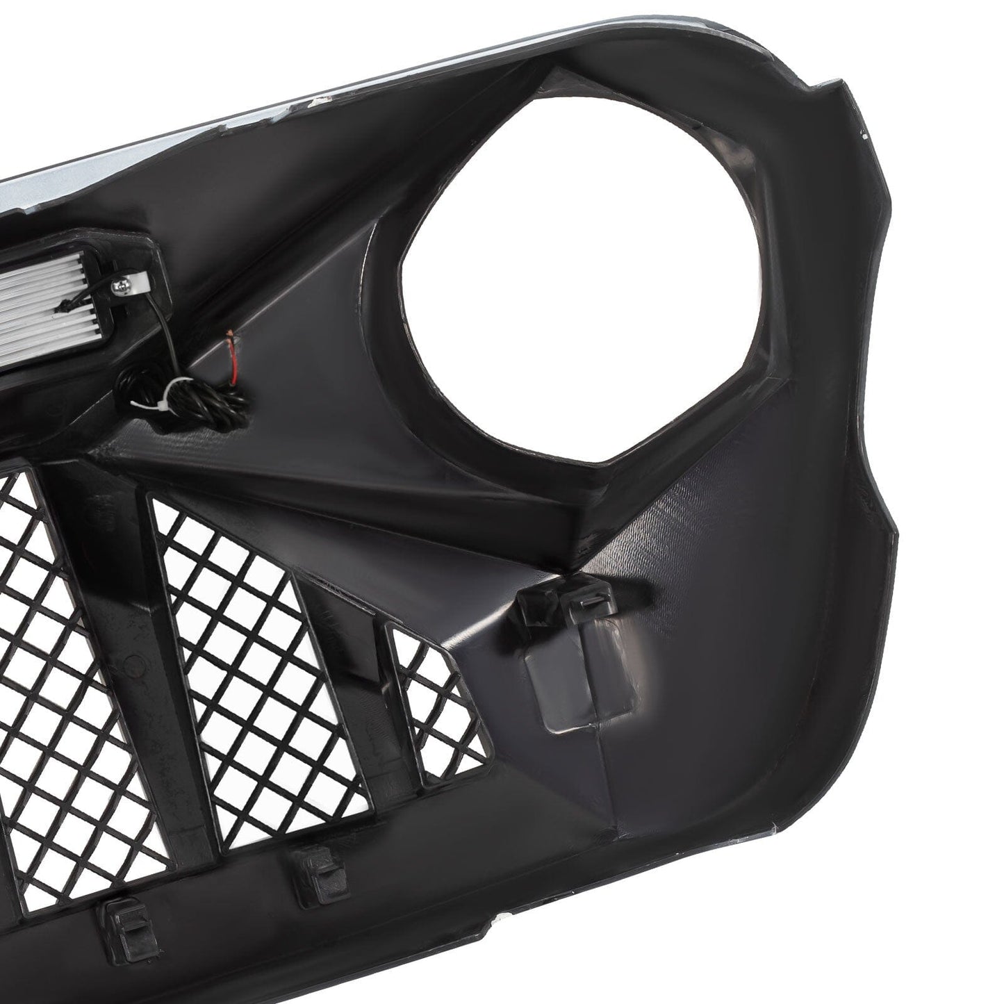 Demon Grille W/ Led Off-Road Lights - Red & White & Black For 18+ Jeep Wrangler JL & Gladiator JT W/O Trailcam | Amoffroad