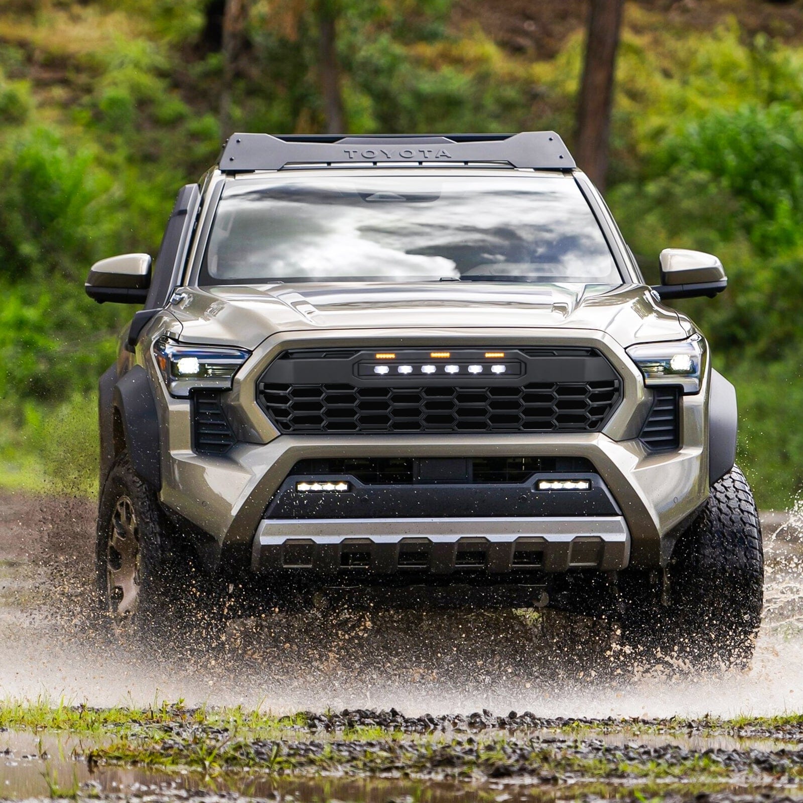 Front Grille W/ Off-Road Lights - Matte Black For 2024+ Toyota Tacoma | AM Off-Road