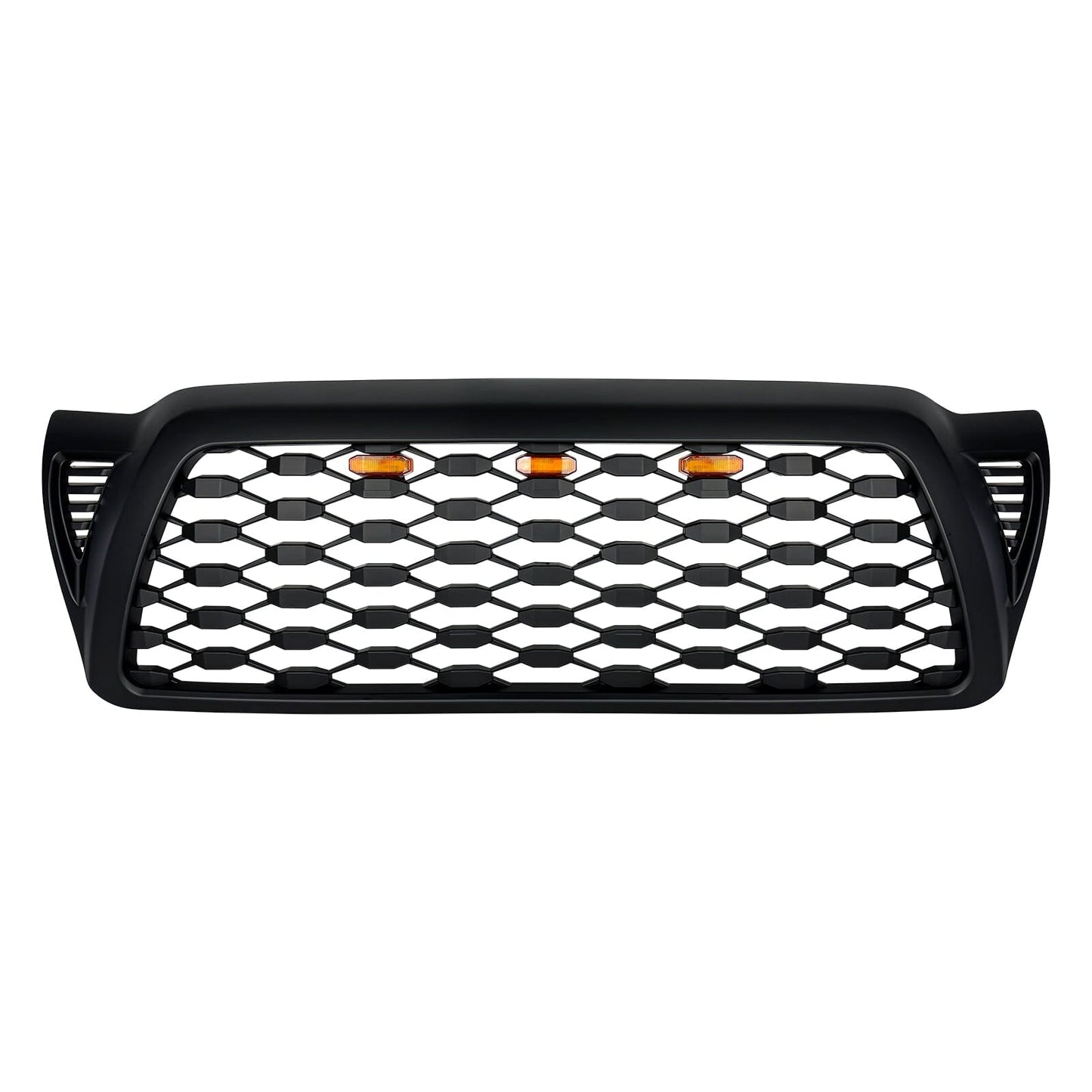 Front Mesh Grille W/ Amber Lights - Matte Black For 2005-2011 Toyota Tacoma | Amoffroad