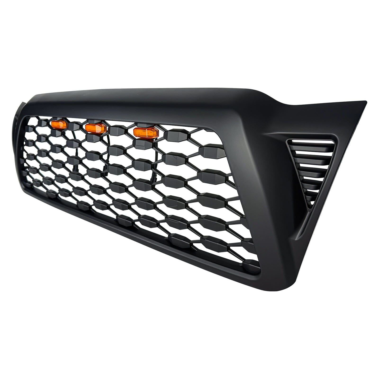 Front Mesh Grille W/ Amber Lights - Matte Black For 2005-2011 Toyota Tacoma | Amoffroad