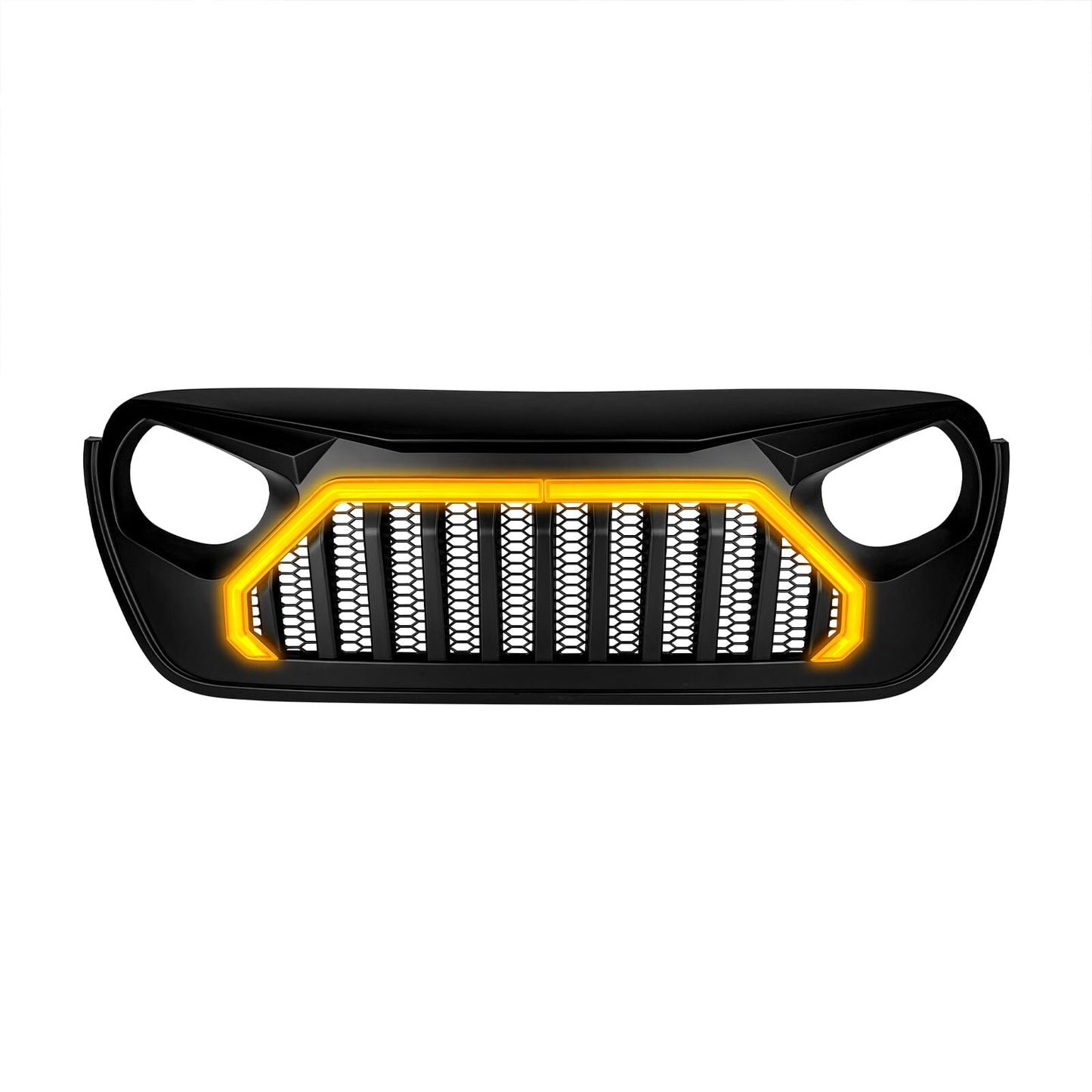 Gladiator Vader Grille W/ LED DRL and Turn Signals - Matte Black For 18+ Jeep Wrangler JL & Gladiator JT | Amoffroad