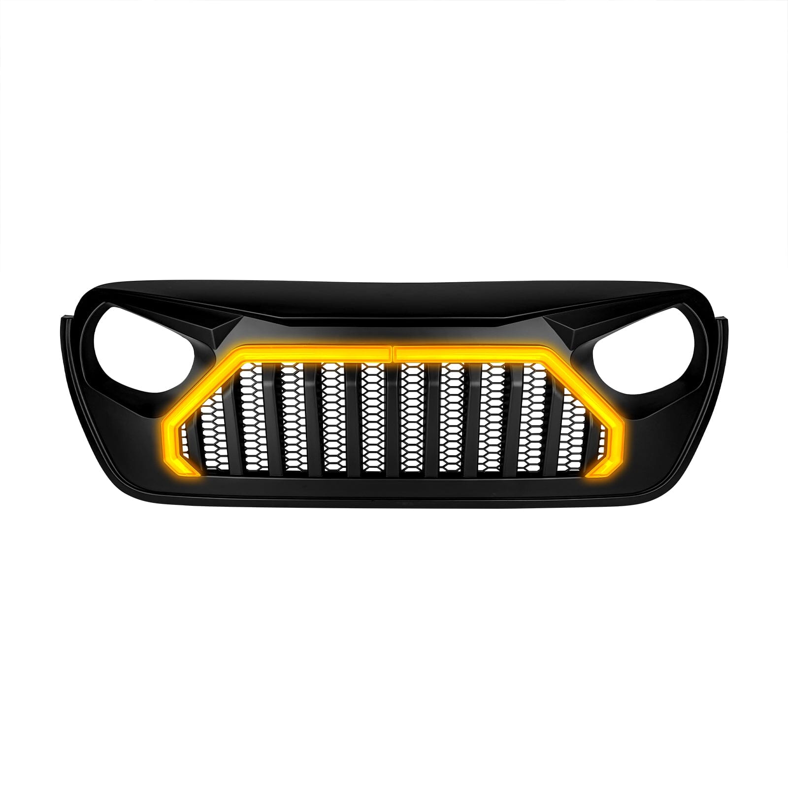 Gladiator Vader Grille W/ LED DRL and Turn Signals - Matte Black For 18+ Jeep Wrangler JL & Gladiator JT | Amoffroad