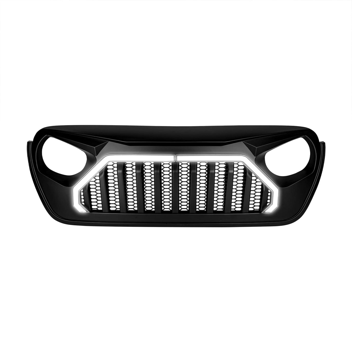 Gladiator Vader Grille W/ LED DRL and Turn Signals - Matte Black For 18+ Jeep Wrangler JL & Gladiator JT | Amoffroad