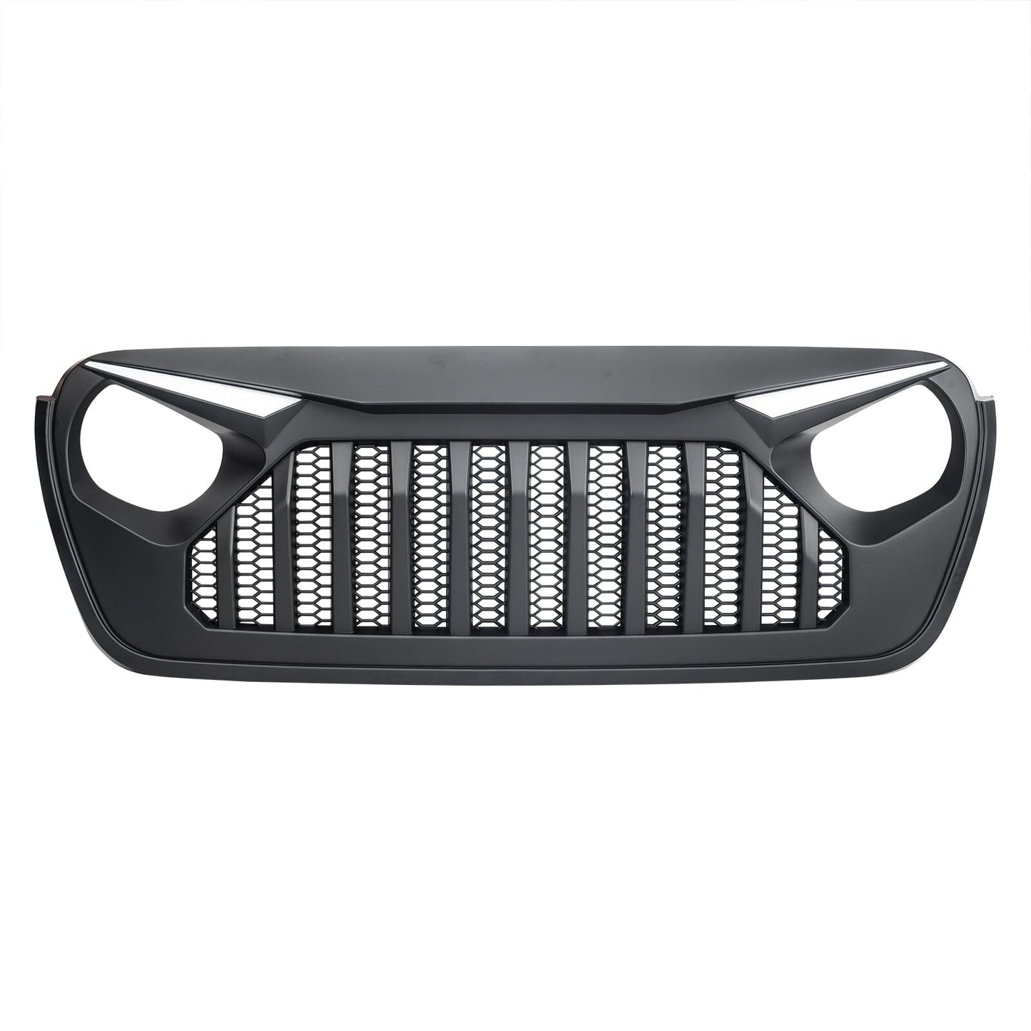 Gladiator Vader Grille W/ LED Eyebrow DRL and Turn Signals - Matte Black For 18+ Jeep Wrangler JL & Gladiator JT W/O Trailcam | Amoffroad