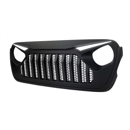 Gladiator Vader Grille W/ LED Eyebrow DRL and Turn Signals - Matte Black For 18+ Jeep Wrangler JL & Gladiator JT W/O Trailcam | Amoffroad