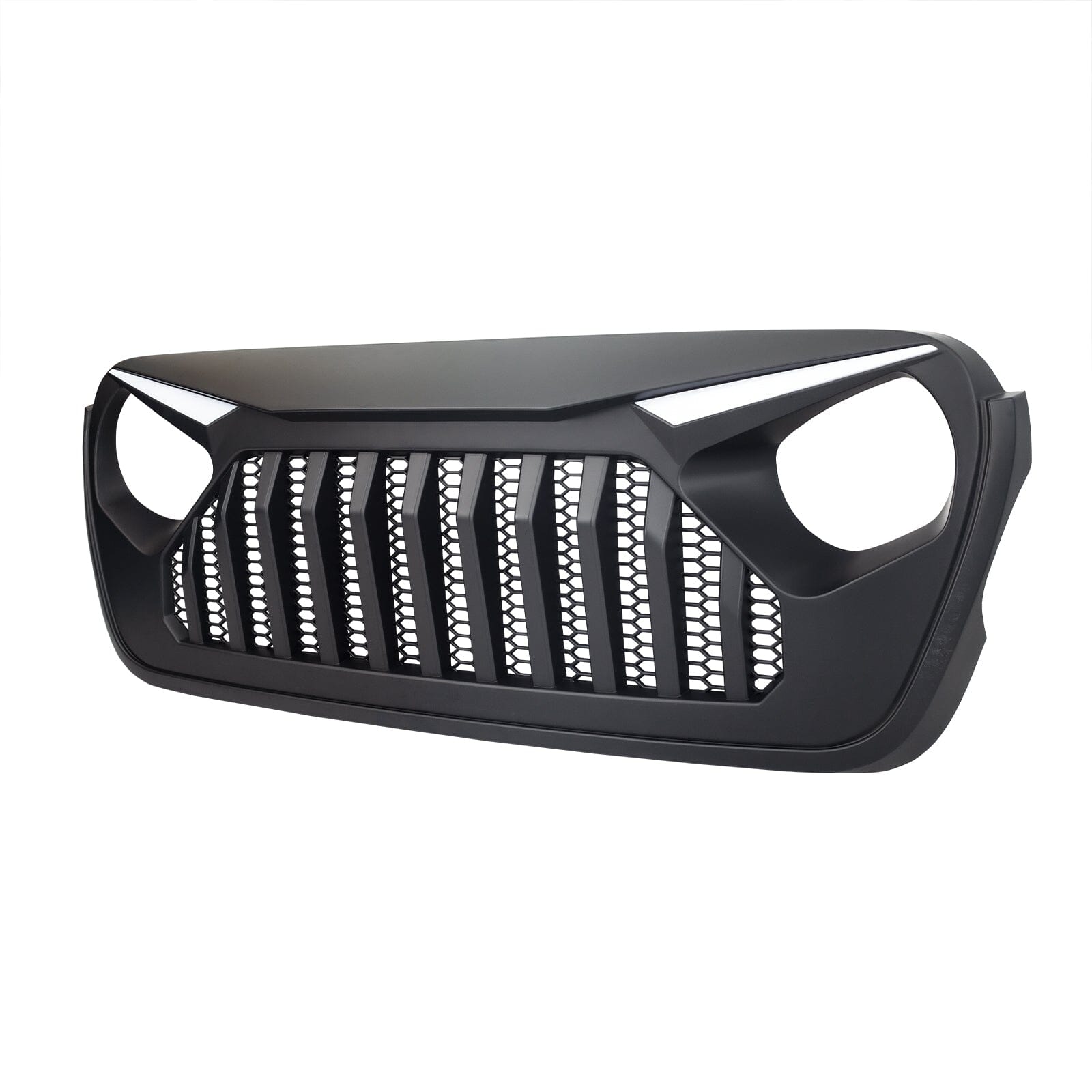 Gladiator Vader Grille W/ LED Eyebrow DRL and Turn Signals - Matte Black For 18+ Jeep Wrangler JL & Gladiator JT W/O Trailcam | Amoffroad