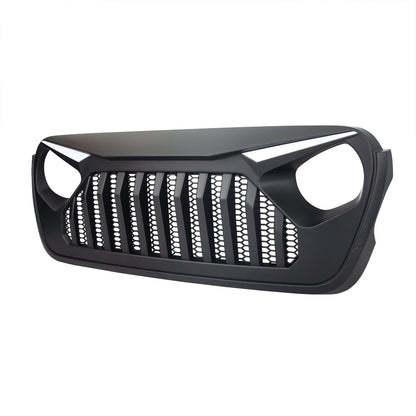 Gladiator Vader Grille W/ LED Eyebrow DRL and Turn Signals - Matte Black For 18+ Jeep Wrangler JL & Gladiator JT W/O Trailcam | Amoffroad